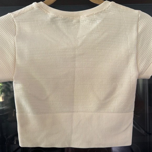 Aerie - Cream Stretch Crop Top, XS, - Picture 4 of 6